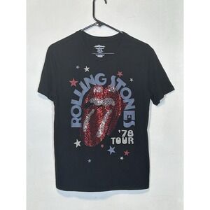 Rolling Stones American Tour 78 Graphic T Shirt Print with Bling Added Size S